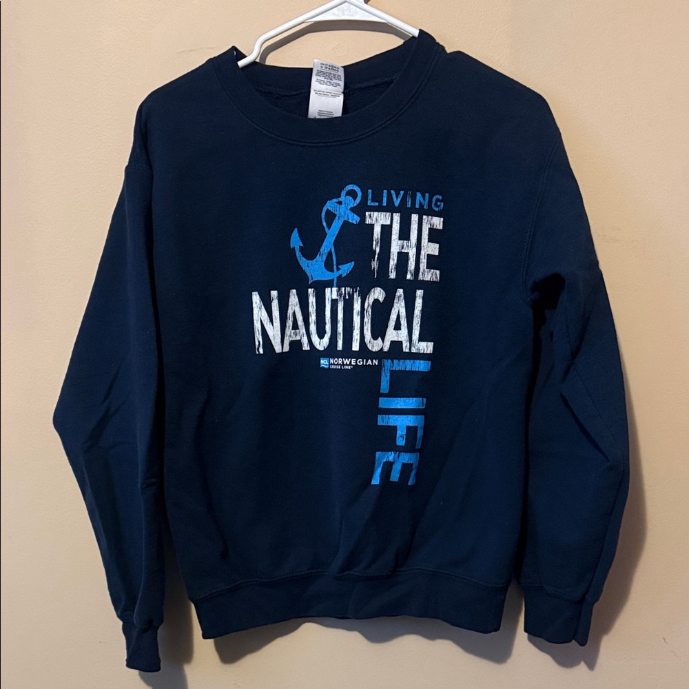 Navy Blue cruise ‘Nautical Life’ women’s crewneck  Sweater